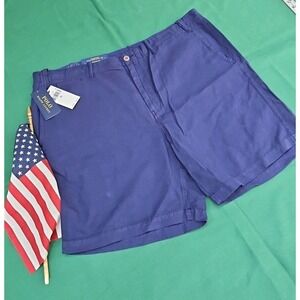 Polo Ralph Lauren Shorts Straight Fit Chino Flat Front‎ Navy 8" Inseam NEW